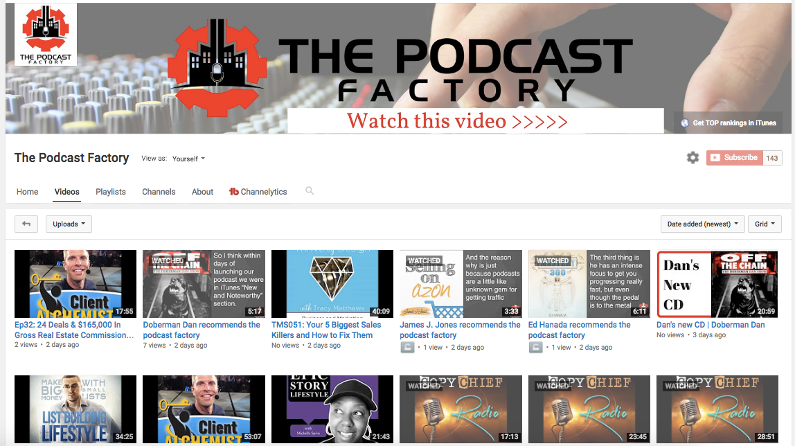 Click HERE for The Podcast Factory on You Tube